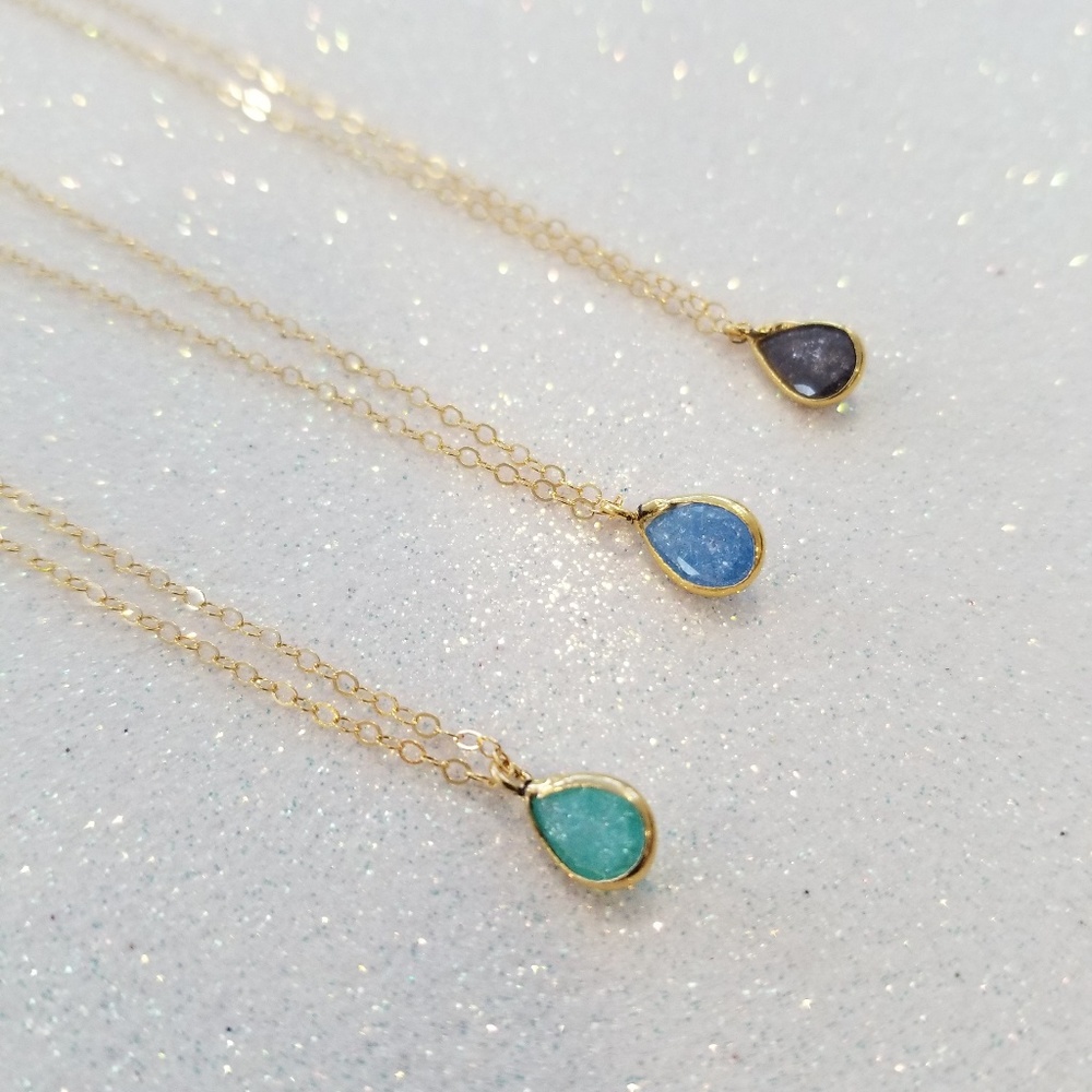 14k gold fill chain with cubic zirconia pendant - Picture 2 of 6